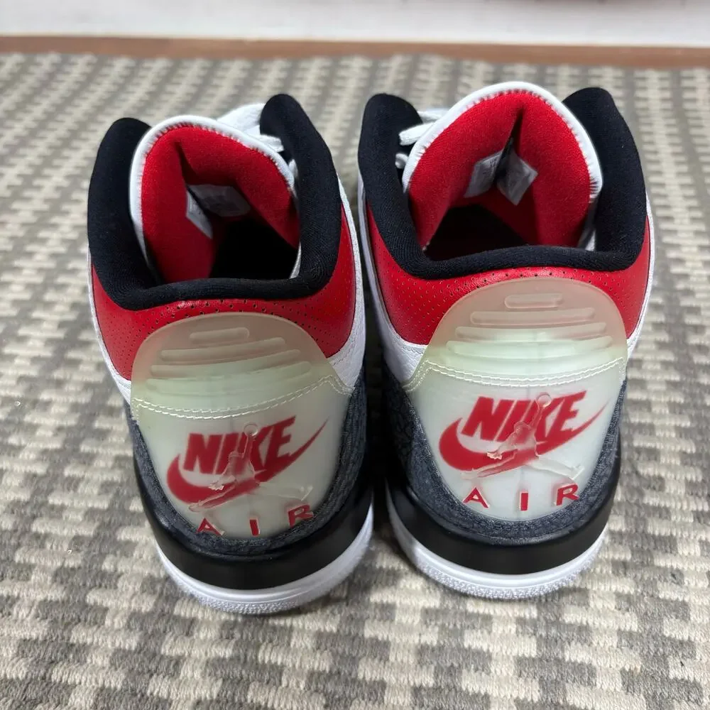 Nike Air Jordan 3 Retro Denim Fire Red CZ6431-100 White Black Size 12